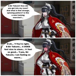  blush femsub happy_trance hundred_line kyoshika_magadori maledom manip smile spiral_eyes takumi_sumino text 