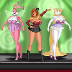 a_goofy_movie animaniacs babs_bunny ballerina bare_legs bare_shoulders blonde_hair blue_eyes bluebullpen bow buck_teeth bunny_girl choker christmas cleavage cosplay crossover crown earrings fairy femsub furry green_eyes happy_trance huge_breasts long_hair maledom minerva_mink mink_girl open_mouth princess purple_eyes red_hair roxanne_(goof_troop) short_skirt smile standing story symbol_in_eyes tiny_toon_adventures