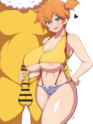  aged_up altered_perception blue_eyes breasts crop_top dd femsub handjob huge_breasts hypno jean_shorts large_hips looking_at_viewer maledom misty nintendo open_mouth orange_hair penis pokemon pokemon_(anime) pokemon_(creature) pokephilia short_hair short_shorts shorts smile suspenders thick_thighs thighs tomboy underboob 