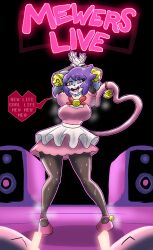  ayuko_(jcroth) bell cat_tail costume deltarune diamondgrenadier25 drool fake_tail female_only femsub furry goat_girl happy_trance heart heart_eyes horns indeedee latex mad_mew_mew nintendo open_mouth original pink_eyes pokemon pokemon_(creature) purple_hair ribbon skirt smell solo stage sweat symbol_in_eyes text undertale 