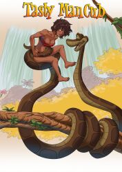 coils comic cover dark_skin disney ewder genderswap kaa mowgli snake text the_jungle_book