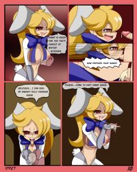 blonde_hair comic empty_eyes female_only femsub five_nights_at_freddy's five_nights_at_freddy's:_security_breach idpet nude ponytail split_personality tech_control text trigger vanessa_(five_nights_at_freddy's) vanny