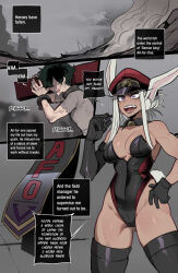 bad_end bunny_ears bunny_girl comic corruption dark_skin defeated enemy_conversion fangs femdom femsub hypnotized_dom leotard malesub muscle_girl my_hero_academia nazi purple_eyes ratatatat74 rumi_usagiyama white_hair