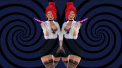 3d animated animated_gif femdom hypnotic_eyes hypnovideo original queen_sitra red_hair seizure_warning virtual_youtuber 