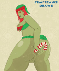 absurdres anal ass batman_(series) candy_cane christmas costume dc_comics dildo female_only femsub green_skin happy_trance hat improvised_dildo long_hair masturbation poison_ivy pussy pussy_juice red_hair ring_eyes santa_hat sex sex_toy skirt skirt_lift smile solo super_hero symbol_in_eyes temperancedraws western