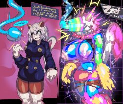  absurdres androgynous androgynous_dom before_and_after breast_expansion breasts captainkirb deltarune doll_joints drone female_only femsub furry huge_breasts hunter_x_hunter hypnotic_tentacle neferpitou tagme tech_control tentacles text transformation werewire 