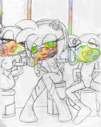 amy_rose arms_behind_back bat_girl bondage breasts dazed erect_nipples female_only femsub furry gas_mask happy_trance headphones hedgehog_girl hypnotic_gas kandlin large_breasts marine_the_raccoon mask open_mouth oxygen_mask raccoon_girl ring_eyes rouge_the_bat short_hair sketch sonic_the_hedgehog_(series) tech_control