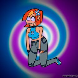  blush butterfly butterfly_(planetronika) drool female_only femsub happy_trance planetronika red_hair spiral_background spiral_eyes susnowo 
