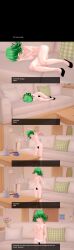  absurdres anoni_hypno aware breasts dialogue english_text female_only green_eyes green_hair nipples nude one_punch_man panties pink_eyes short_hair solo spiral spiral_eyes symbol_in_eyes tatsumaki_(one_punch_man) text unaware underwear 