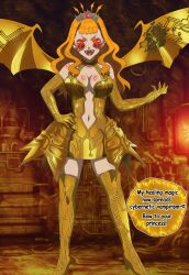   ai_art black_clover corruption dialogue femsub large_breasts long_hair mimosa_vermillion orange_hair text thedivergence1997 vampire wings