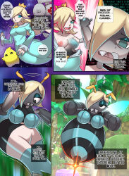 altered_common_sense bee_girl before_and_after blonde_hair breasts comic crown dr_eggman dress erasethismail expressionless floating nintendo princess_rosalina resisting sonic_the_hedgehog_(series) text transformation