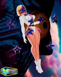 3d blender blonde_hair dc_comics galatea leotard parasite starro supercasket