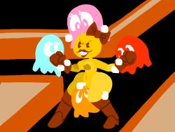  animated animated_gif before_and_after blinky boots bottomless bow breasts capsicummies clyde female_only femsub fingering ghost hypnotic_touch inky ms._pac-man namco nude pac-man pac-man_(series) personification pinky resisting ring_eyes standing topless yellow_skin 