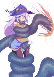  bulge coils erection happy_trance kaa_eyes male_only malesub penis pink_hair ponytail samael_(secretname) smile sonazthewho tentaclejob tentacles witch_hat 