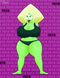  ahegao erect_nipples erect_nipples_under_clothes femsub headphones hypnotic_audio hypnotic_music large_breasts mrmelted peridot spanish steven_universe tagme text thick_thighs 