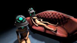 3d annon3_(manipper) barefoot bottomless breasts couch femsub genderswap malesub masturbation nude penis scout_(team_fortress_2) team_fortress_2 tech_control topless valve