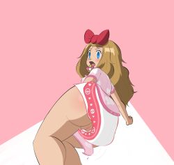  age_regression artist_request blush bow clothed diaper empty_eyes female_only femsub long_hair nintendo open_mouth pacifier pokemon pokemon_x_and_y serena solo unhappy_trance 