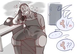 androgynous_dom bald brain_drain dazed drool engineer_(team_fortress_2) erection erection_under_clothes happy_trance hypnotic_audio male_only malesub monochrome phone precum sitting smile sniping-sharko spread_legs team_fortress_2 unfocused_eyes