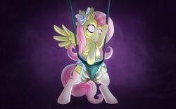 age_regression animals_only biotic bow diaper female_only femsub fluttershy horse_girl my_little_pony pacifier pink_eyes pink_hair scat solo spiral_eyes symbol_in_eyes wings