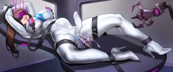  anal ariel_(x2b) arms_above_head beam bodysuit brown_hair cables cameltoe censored corruption cuffs dr.w drool electricity erect_nipples erect_nipples_under_clothes erection erection_under_clothes futanari futasub high_heels japanese_text large_breasts nipple_tweak on_back original personification ponytail progress_indicator pussy_juice resisting restrained solo spread_legs stomach_bulge straight-cut_bangs table tech_control tight_clothing ultraman vaginal visor wires 