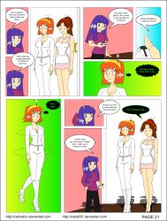 april_o&#039;neil brown_hair carlosfco comic dialogue fembot femdom femsub julia_(carlosfco) kigi_(carlosfco) large_breasts long_hair maid nabs001_(colorist) orange_hair original purple_hair short_hair tech_control teenage_mutant_ninja_turtles text