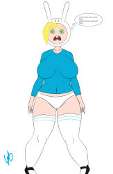  adventure_time breasts female_only femsub fionna_the_human green_eyes hat text xopxehp 