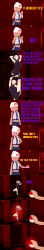  absurdres angry aware black_eyes closed_eyes clothed dialogue english_text female_only mad_jacks multiple_girls nintendo pink_hair pokeball pokemon short_hair standing_split text 