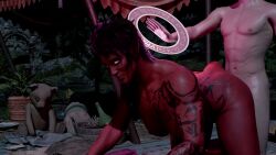  3d abs all_fours animated baldur's_gate black_hair body_markings breasts demon demon_girl doggy_style elf_ears eye_color_change faceless_male femsub hamon_of_the_sun heterosexual horns hypnotic_magic karlach long_hair maledom multiple_views muscle_girl night nude outdoors penis pink_eyes red_skin sex tagme tail tattoo vaginal video 