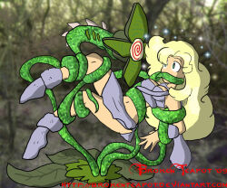  androgynous androgynous_dom ayla blonde_hair breasts brokenteapot chrono_trigger empty_eyes female_only femsub hypnotic_eyes hypnotic_plant hypnotic_tentacle large_breasts long_hair plant spiral tentacles 