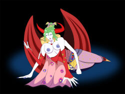  cape chaos_(final_fantasy) corruption demon_girl fearghoul femsub final_fantasy final_fantasy_vi green_hair horns monster_girl multiple_arms terra_branford torn_clothes transformation wings 