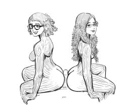  ass bottomless breasts buttjob collaboration collaborative_buttjob dryad femsub glasses greyscale happy_trance hypnostink long_hair monster_girl nude original penis plant plant_girl ring_eyes sex short_hair sideboob simple_background sitting sketch topless 