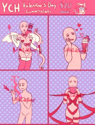  arrow bimbofication bow_(weapon) breasts commission_sheet cupid empty_eyes happy_trance heart heart_eyes hypnotic_food large_breasts littleinksheep naked_ribbon open_mouth pink_eyes red_eyes ribbon smile symbol_in_eyes valentine&#039;s_day weapon 