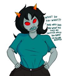 absurdres before_and_after color-spark female_only femsub grey_skin homestuck red_eyes sharp_teeth tagme terezi_pyrope text