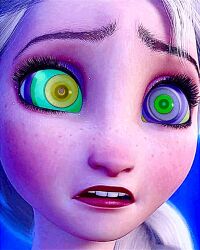 animated animated_eyes_only animated_gif disney female_only femsub frozen jarviswrath kaa_eyes princess queen_elsa seizure_warning