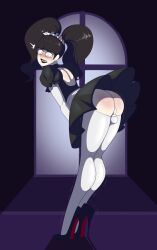  androgynous ass ass_focus black_hair blush body_control bulge crossdressing dress ghost gloves high_heels lipstick long_hair looking_at_viewer looking_back maid makeup male_only malesub opera_gloves original possession resisting sealguy solo standing sweat symbol_in_eyes thighhighs trance_break trap twintails upskirt 