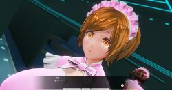 3d breasts brown_hair custom_maid_3d_2 empty_eyes expressionless femsub kamen_writer_mc large_breasts rika_(made_to_order) tagme text translation_request trigger xenon3131_mc