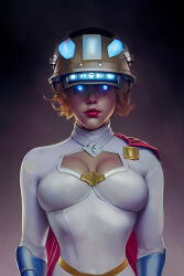  ai_art dc_comics female_only femsub fortunadoe_(generator) glowing_eyes helmet power_girl solo tech_control 