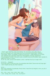 ass blush bottomless brown_hair caption cleavage cock_ring d.va erect_nipples femdom futa_with_female futanari futasub happy_trance manip mixibnorh_(manipper) muscle_girl open_clothes open_mouth overwatch penis pink_hair sex smile tech_control text vaginal zarya_(overwatch)