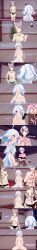  3d absurdres animal_ears arlecchino_(genshin_impact) bikini bikini_bottom bikini_top black_eyes black_hair blue_hair body_writing breasts confused dannos dialogue english_text female_only femdom femsub finger_snap from_behind furina_(genshin_impact) genshin_impact grey_hair heterosexual lynette_(genshin_impact) multicolored_hair multiple_girls multiple_subs nipples nude pink_eyes restrained scared short_hair text topless white_hair 