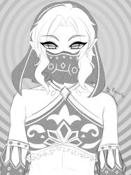  androgynous breath_of_the_wild crossdressing elf_ears gerudo greyscale harem_outfit link male_only malesub nintendo porniky sketch spiral_eyes symbol_in_eyes tagme the_legend_of_zelda veil 