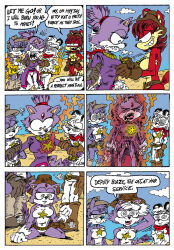  andreu-t barby_koala belt blaze_the_cat clothed_exposure comic cowboy_hat dialogue femsub fiona_fox furry hypnotized_hypnotist nicolette_the_weasel saluting sonic_the_hedgehog_(series) spiral_eyes text torn_clothes 