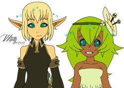 amalia_sheran_sharm evangelyne green_hair hypnotic_eyes momichi wakfu