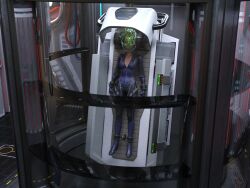  3d blonde_hair bodysuit cables cleavage corruption cuffs daz_studio female_only femsub helmet high_heels jill_valentine resident_evil resident_evil_5 restrained solo tech_control the_nothing tubes wires 