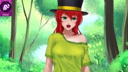 blonde_hair breast_expansion changer_(character) chien_vietnam femsub glowing_eyes green_eyes red_hair top_hat transformation transgender video virtual_youtuber voice_acted