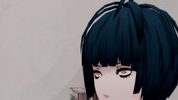 3d animated blender blonde_hair blue_eyes blue_hair brown_eyes femdom femsub glowing_eyes happy_trance hypnotic_gas hypnovember open_mouth persona_(series) persona_5 short_hair smile succubus tae_takemi video vynil