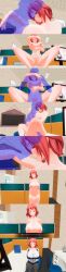 3d blue_eyes bottomless breasts comic custom_maid_3d_2 empty_eyes expressionless lolislove nude office office_lady red_hair sex standing standing_at_attention text topless
