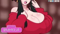  animated bent_over bottomless cleavage drevod earrings evil_smile glowing_eyes heart_eyes hypnotic_screen large_breasts murdoch_swan netorare pussy_juice rubyred_(va) sound spy_x_family video voice_acted wet yor_briar 