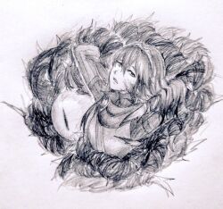  androgynous_dom arms_above_head clothed corruption crossover dharkon facial_markings femsub fire_emblem fire_emblem_awakening greyscale iram_ura_(s_iram) long_hair lucina nintendo possession restrained slit_pupils super_smash_bros. tentacles 
