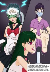  electricity feet femsub foot_focus helmet nurse rosera sailor_moon_(series) sailor_pluto text 