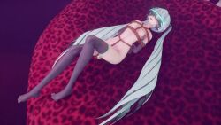  3d animated arms_behind_back blue_hair blush bondage cyan_hair erect_nipples female_only femsub finitedark gloves glowing high_heels lying miku_hatsune mmd open_mouth opera_gloves resisting rope small_breasts solo tears tech_control thighhighs tongue tongue_out twintails vibrator video visor vocaloid 